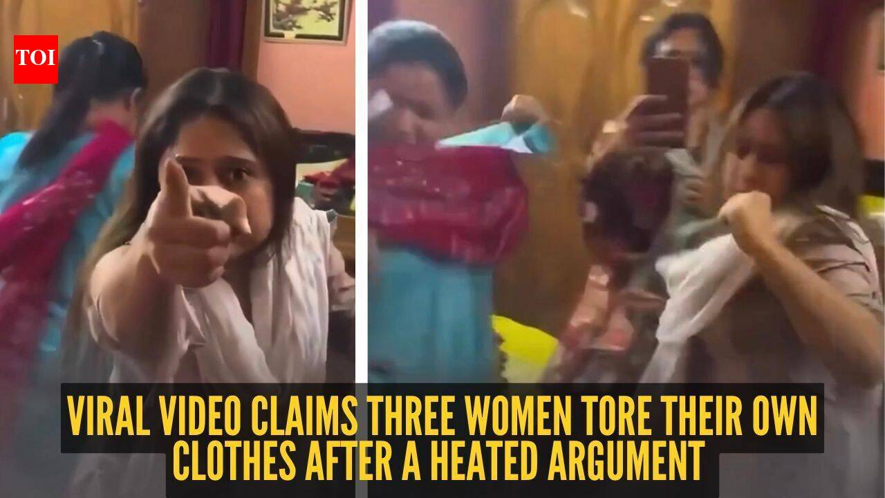 'They abuse and harass men...': Viral video claims three women tore their own clothes after a heated argument |
