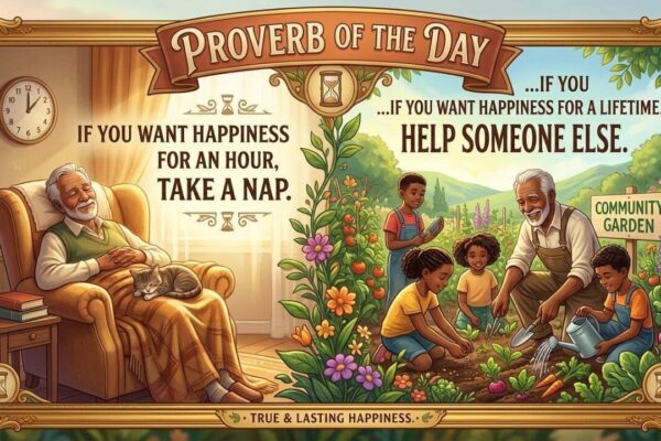 Proverb of the day: "If you want happiness for an hour, take a nap. If you want happiness for a lifetime…" - the simple secret to lasting happiness |