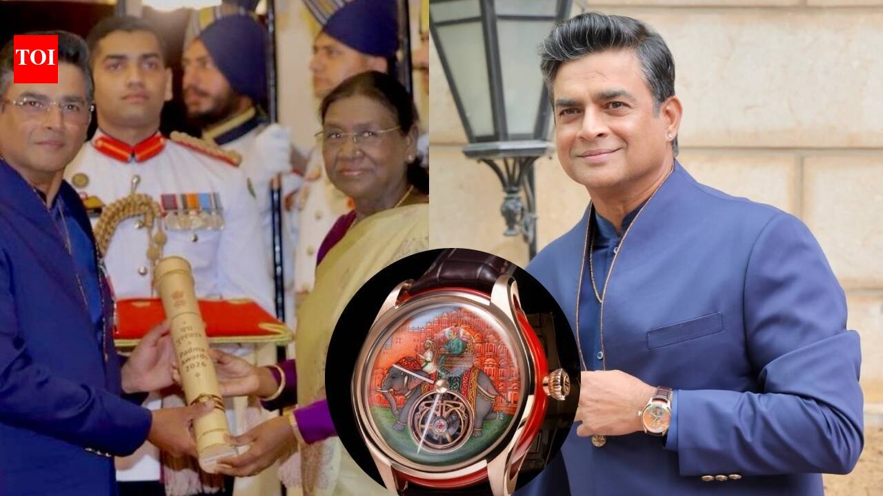 R Madhavan sports a limited-edition 18-karat rose gold watch worth Rs 40 lakh while receiving the Padma Shri, only 10 exist worldwide |