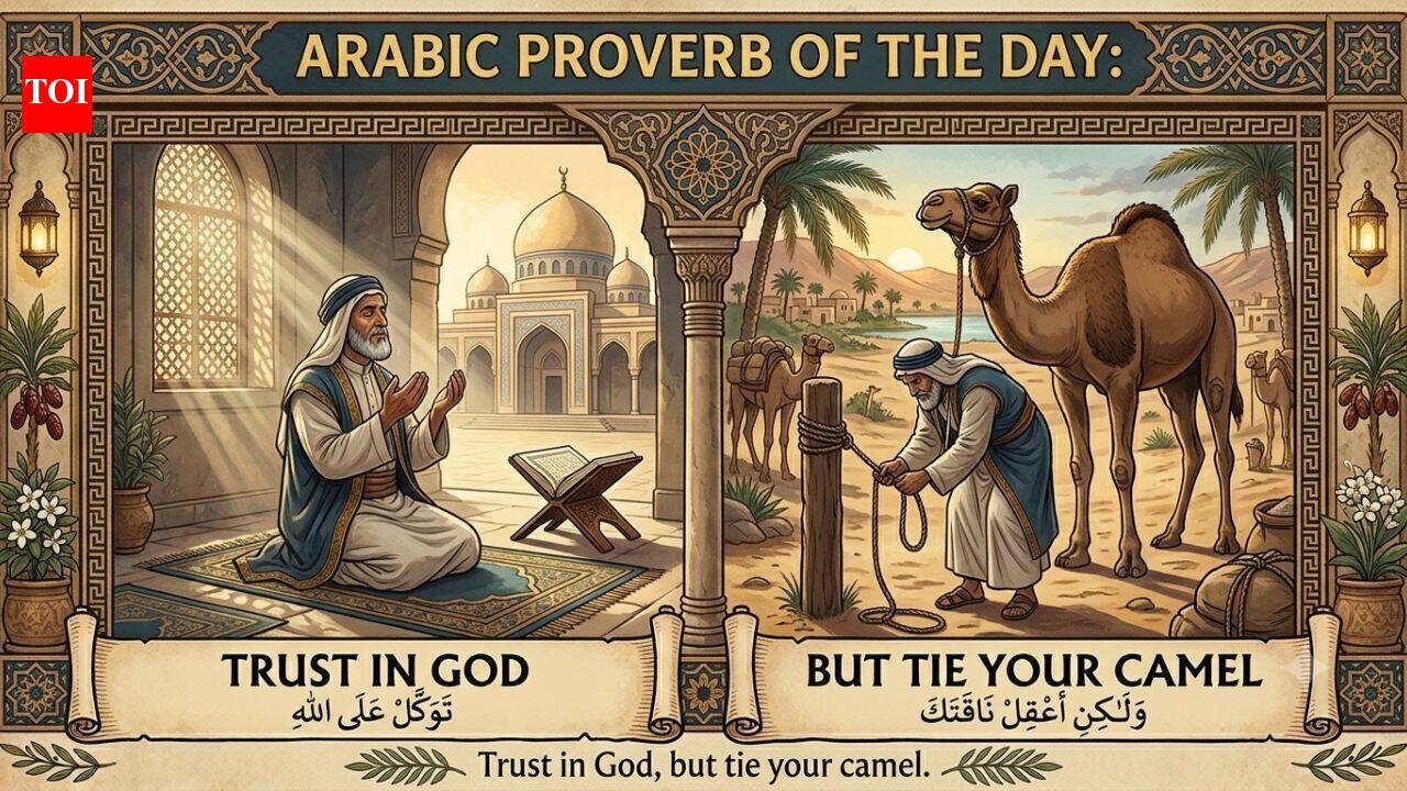 Arabic proverb of the day: "Trust in God, but tie your camel." - the old wisdom of balancing faith with effort |