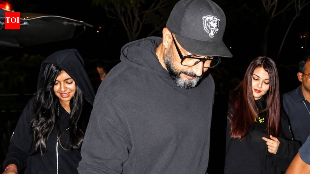Abhishek Bachchan, Aishwarya Rai and Aaradhya jet out of the city in matching black outfits, netizens praise their parenting as daughter carries the luggage - WATCH VIDEO |