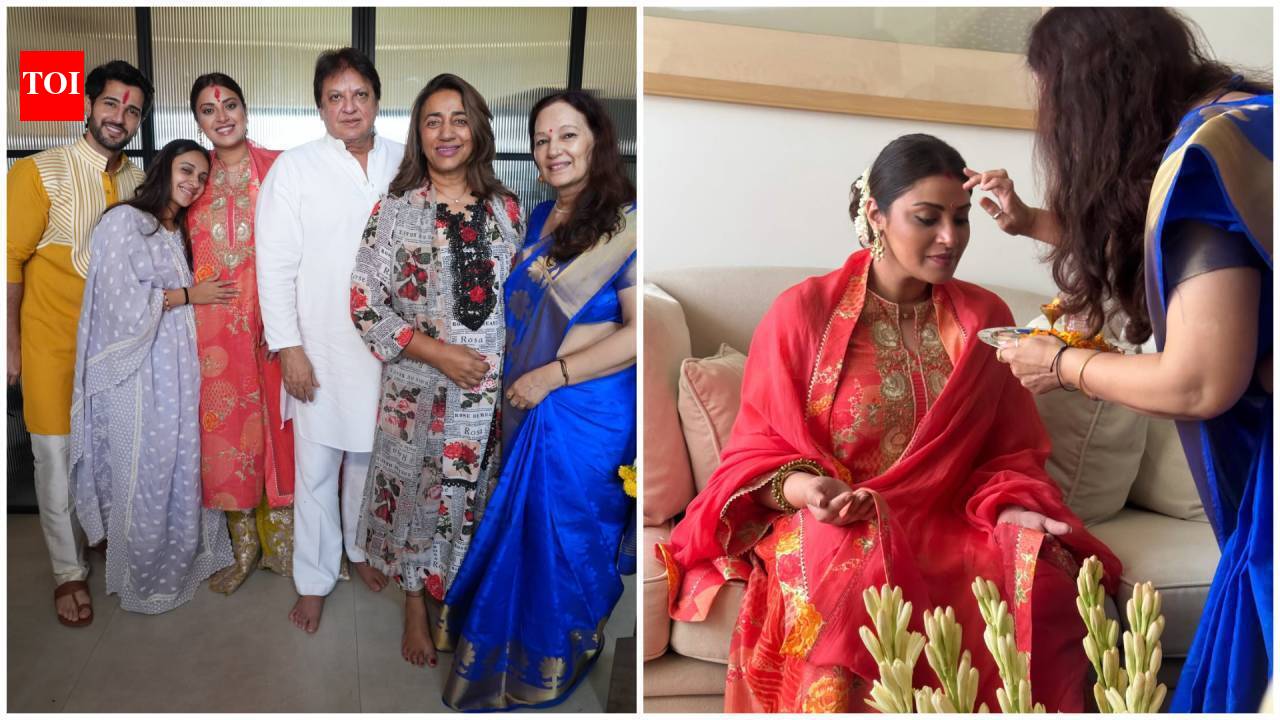Anushka Ranjan Godh Bharai Ceremony: Parents to be Aditya Seal & Anushka Ranjan are all smile during a traditional Godhbharai | Hindi Movie News