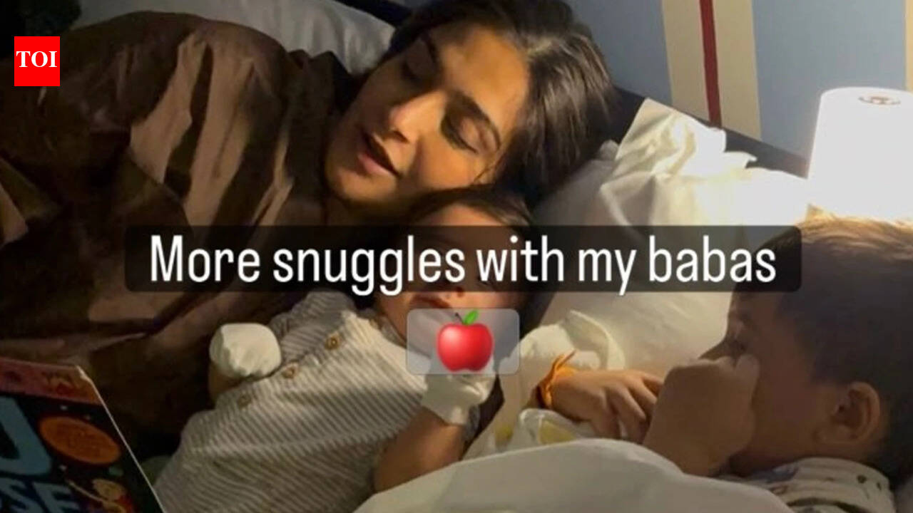 Sonam Kapoor gives fans a glimpse of baby Rudralokh during snuggle session with big brother Vayu - PICS |
