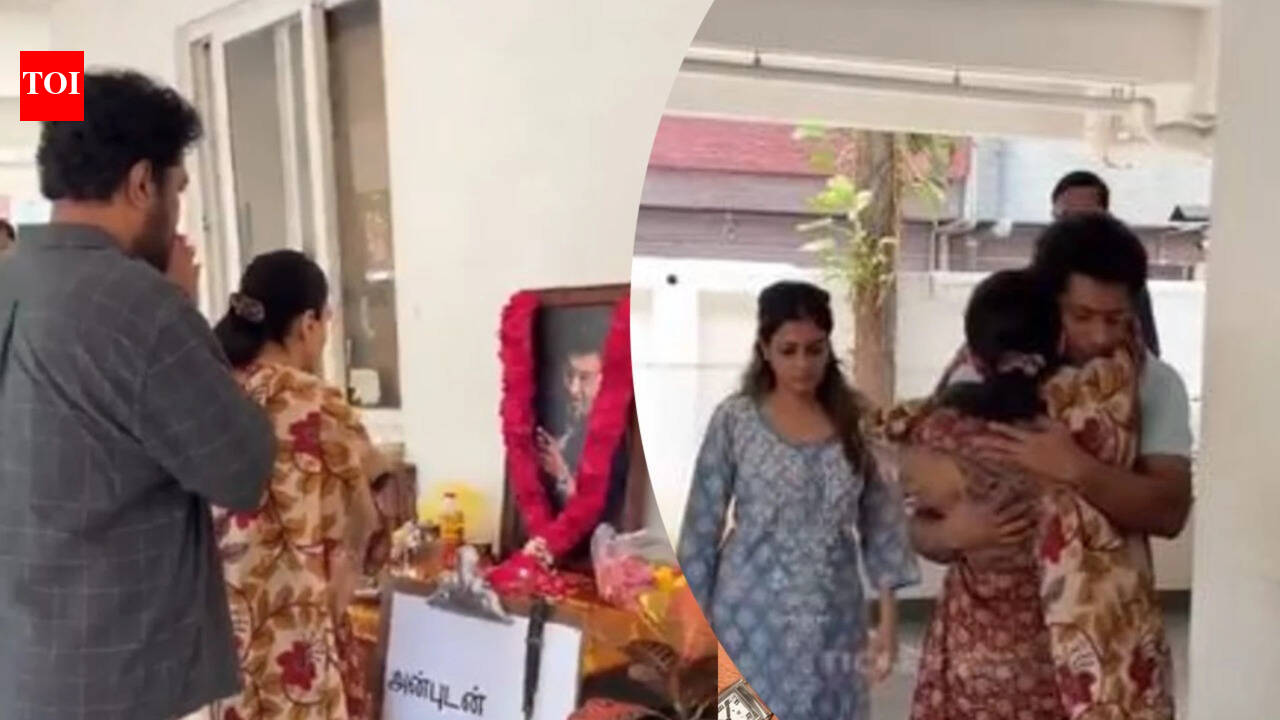 Khushbu and Sundar C pay last respects to K. Bhagyaraj after Chennai return; Shanthanu's emotional hug leaves everyone moved |