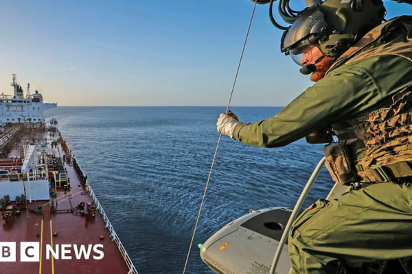 Royal Marines board Russian shadow fleet oil tanker in English Channel