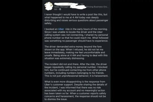 4 AM Uber ride turns alarming: Woman alleges driver locked cab, said ‘You will not be allowed to leave’