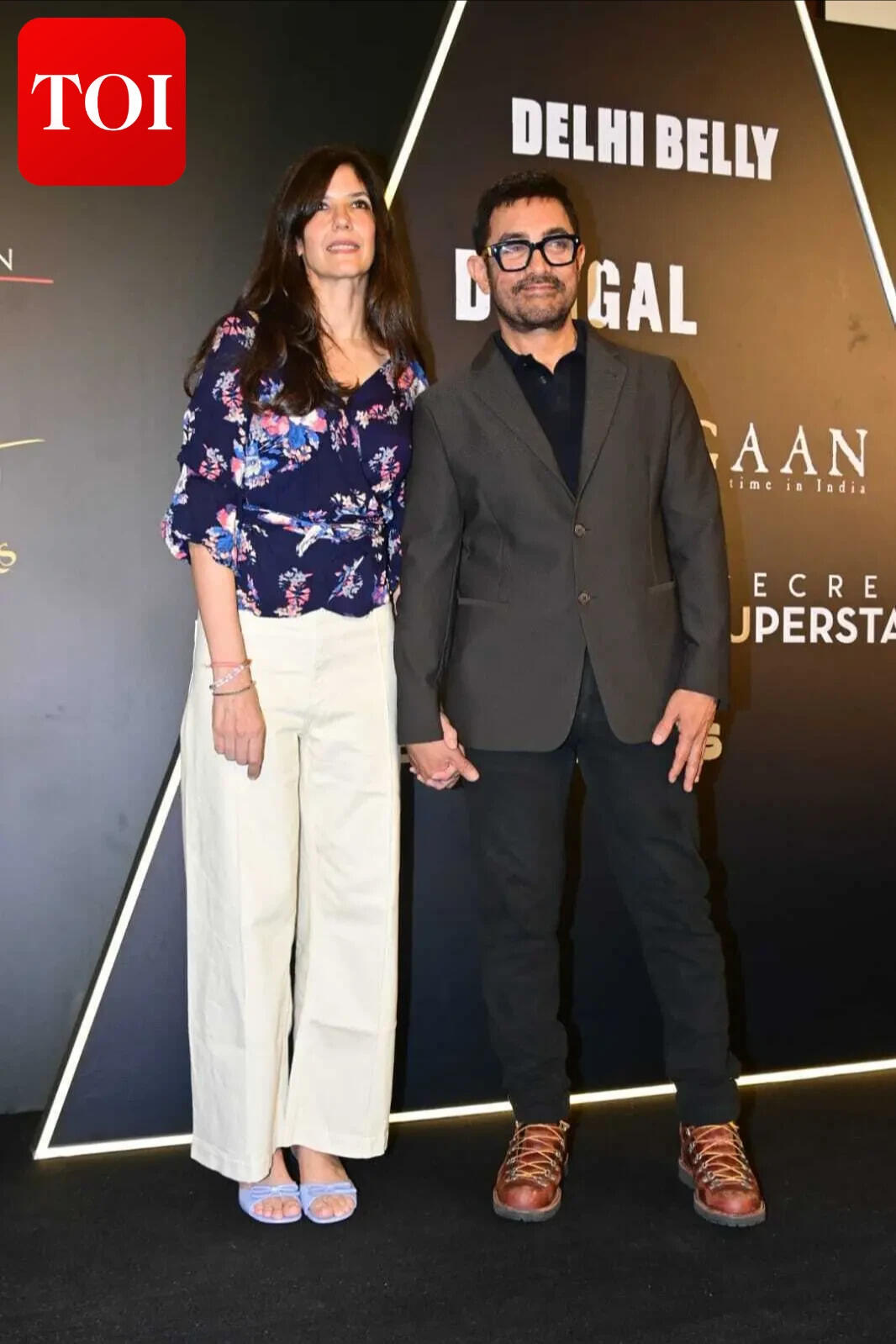 Aamir Khan holds girlfriend Gauri Spratt's hand at Lagaan 25 bash; ex-wife Kiran Rao and son Azad join festivities | Hindi Movie News