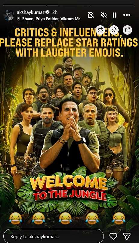 Akshay Kumar: 'Replace star ratings with laughter emojis': Akshay Kumar's witty message to critics ahead of 'Welcome to the Jungle' release | Hindi Movie News