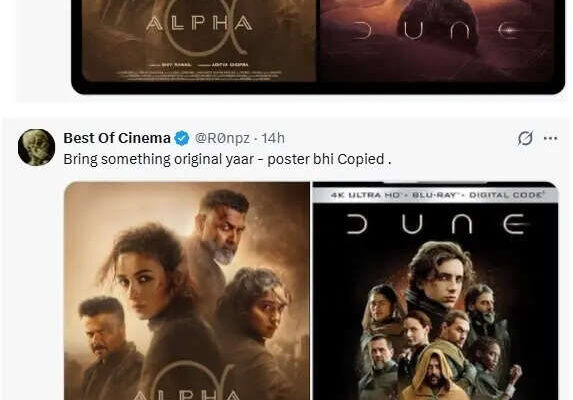 Alia Bhatt's new 'Alpha' poster draws comparisons to 'Dune'; fans react, 'Copy paste' | Hindi Movie News