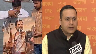 'Insult to Hindu faith': BJP slams Congress for depicting Rahul Gandhi as Lord Parshuram; row erupts | India News