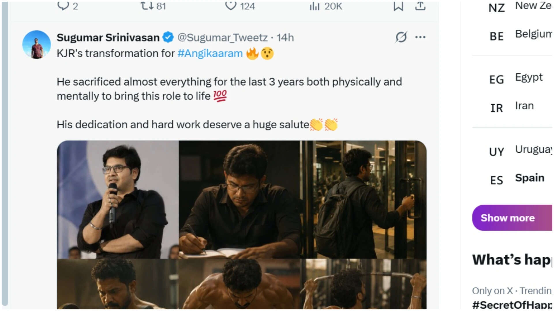 'Angikaaram' X review: Netizens praise KJR's performance; Prabhudeva says, 'What a movie!' | Tamil Movie News