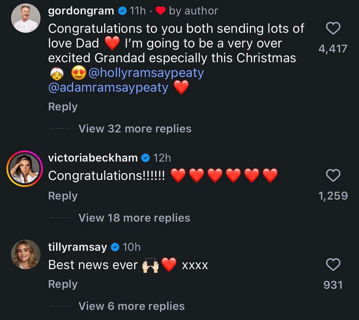 Gordon Ramsay's daughter, Holly, announces her pregnancy: 'Baby Ramsay-Peaty coming December 2026' |