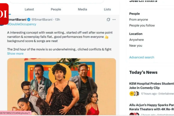 'Double Occupancy' Twitter review: Netizens react to Santhosh-Reshma Venkatesh film; Viewers praise fresh idea | Tamil Movie News