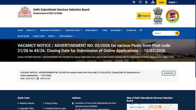 DSSSB Advt 03/2026 released for 1,979 Group B and C vacancies, applications begin June 16