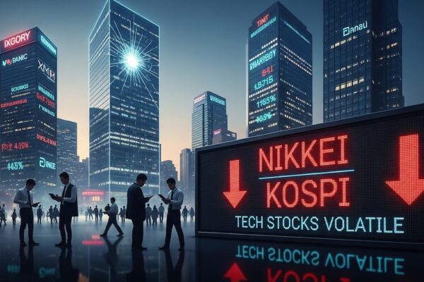 NIKKEI, KOSPI lead losses in Asia amidst volatile moves in tech stocks