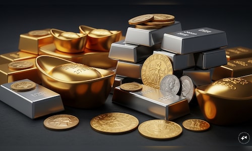 Gold sinks to over six-month low; silver slips amid West Asia tensions