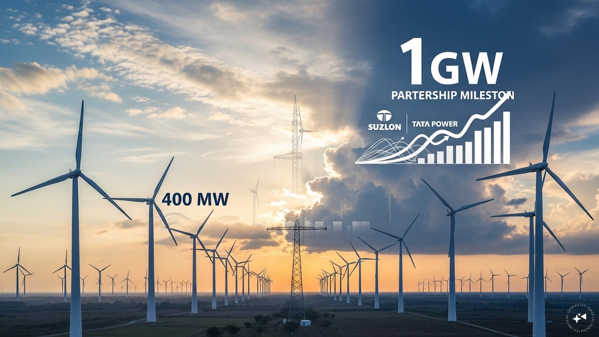 Suzlon Energy secures 400 MW order from Tata Power, crosses 1 GW partnership milestone