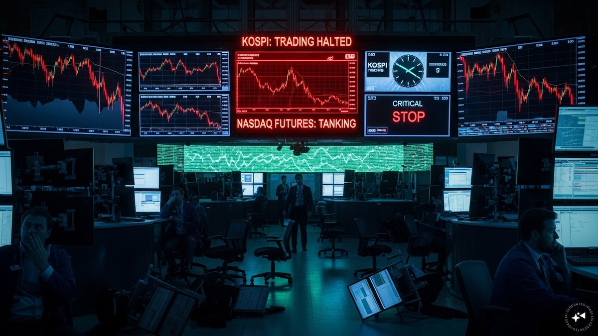 KOSPI trading halted again after 8% circuit; Nasdaq futures tank