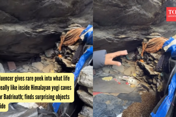 Influencer gives rare peek into what life is really like inside Himalayan yogi caves near Badrinath; finds surprising objects inside
