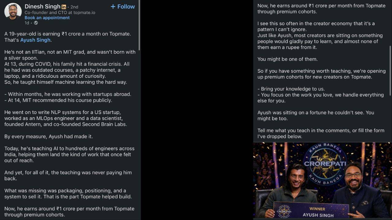 Meet Ayush Singh: 19-year-old who built an AI business earning Rs 1 crore a month |