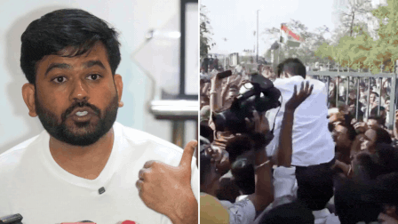 CJP founder Abhijeet Dipke slapped multiple times at Jaipur protest - Video | India News