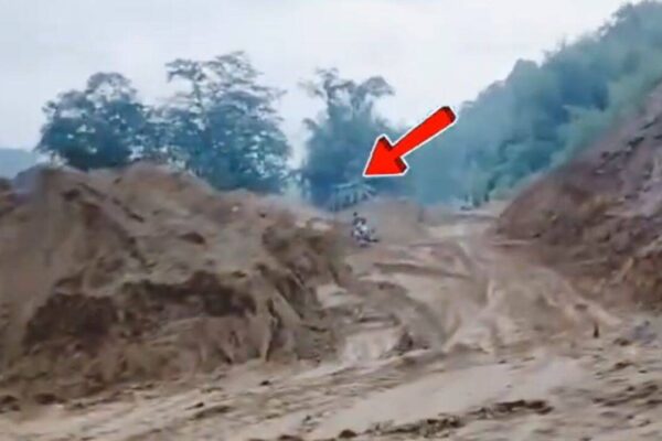 Dramatic video captures biker swept away by landslide in Arunachal Pradesh; survives | Itanagar News