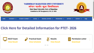 PTET 2026 admit card likely to be released shortly at vmou.ac.in: Steps to download hall ticket here