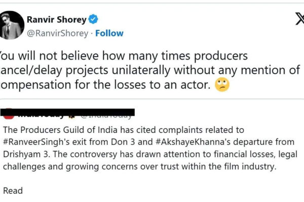 'Producers cancel projects without compensation': Ranvir Shorey HITS BACK at Producers Guild's statement over 'Don 3' row | Hindi Movie News