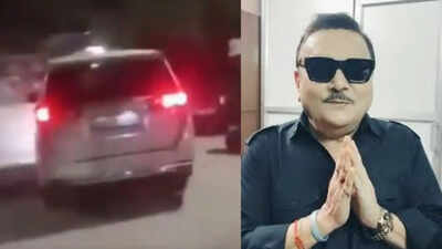 Watch: Eggs hurled at TMC MLA Madan Mitra's vehicle amid protest in Kamarhati | Kolkata News