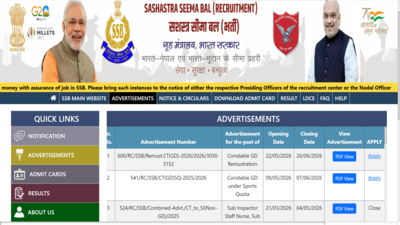 SSB Constable GD Sports Quota recruitment 2026: Registration ends today for 404 posts, check direct link to apply here