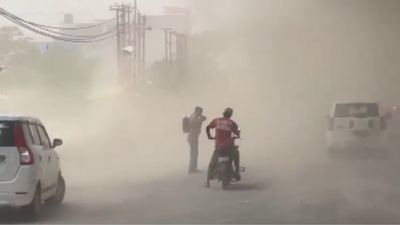 Delhi Weather Alert: Dust storms, strong winds sweep Delhi-NCR; red alert issued for rain | Delhi News