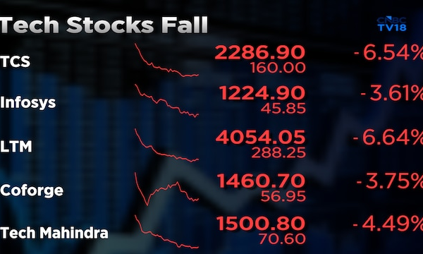IT stocks led by TCS, Infosys fall up to 8% as profit booking sets in after relief rally