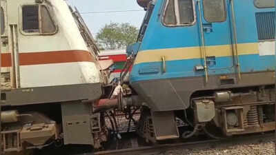 Two empty train rakes come face to face on same track in Bhubaneswar | India News