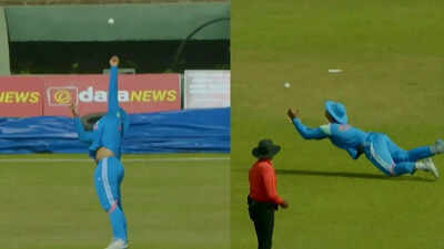 Vaibhav Sooryavanshi turns eagle to grab a stunner during India A vs Afghanistan A Tri-Nation one-day match - Watch | Cricket News