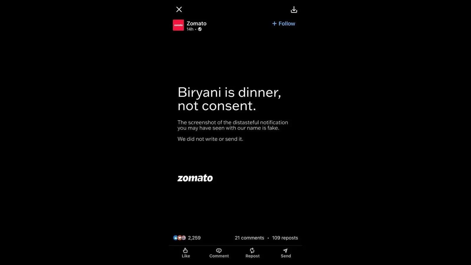 370 Biryani Controversy: ‘Biryani bhejdu? Rs 370 ki hai bas’ to ‘Biryani is dinner, not consent’: Amid Pranit More controversy, Zomato clarifies viral notification is fake