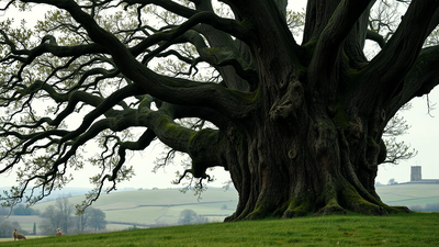 This oak tree survived a World War II bomber crash nearly 80 years ago. Now it is competing for Tree of the Year | World News