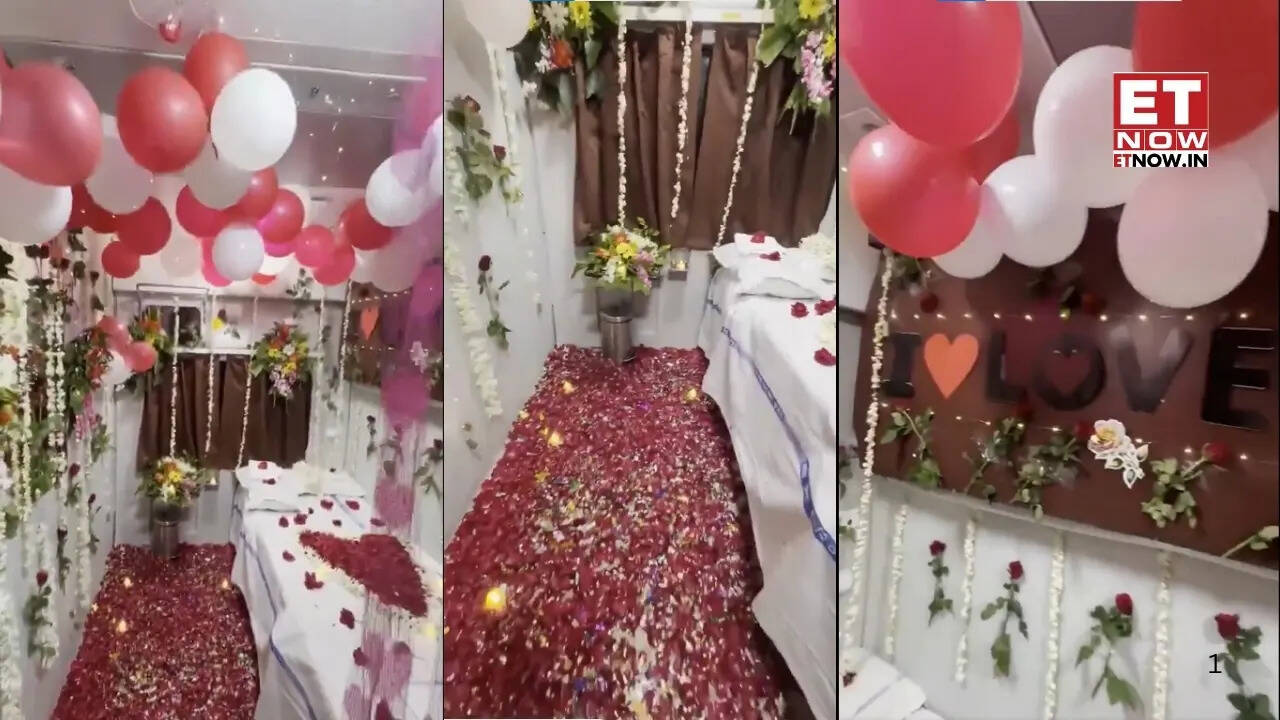 Viral 'Honeymoon Suite' on Train: Railway Ministry says ticket checker TC over unauthorized First AC coupe decoration - Markets