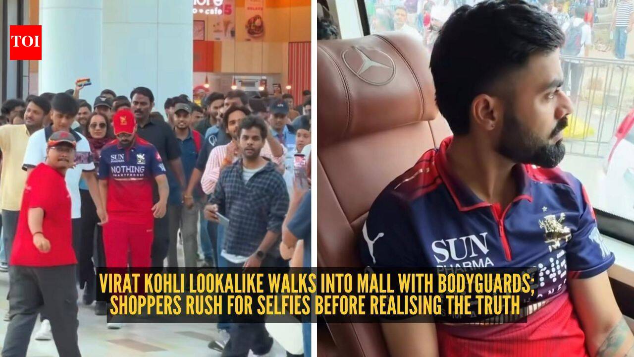 Virat Kohli lookalike walks into mall with bodyguards; shoppers rush for selfies before realising the truth |