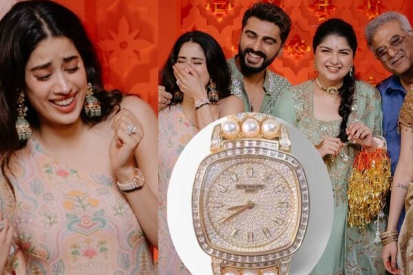 Janhvi Kapoor wears Rs 2.5 crore watch studded with 251 diamonds and a pearl strap at Anshula Kapoor's chooda ceremony, stuns in a pastel dress |