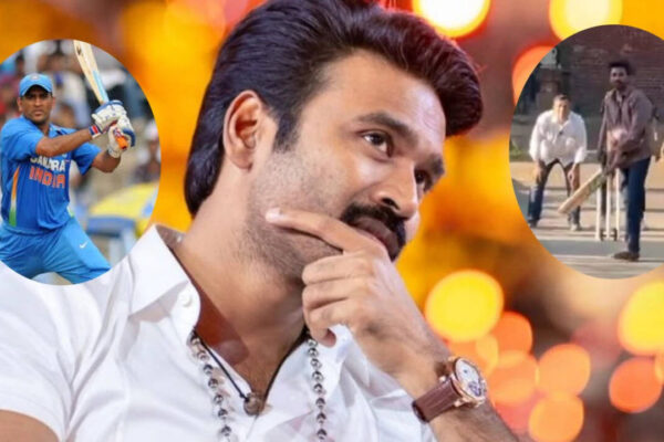 Dhanush enjoys a fun cricket session at the set; 'OM' actor's Dhoni-style shots leave fans mesmerised | Tamil Movie News