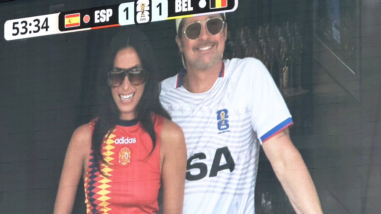 Brad Pitt and Ines de Ramon enjoy World Cup quarterfinal date with Penelope Cruz and Javier Bardem; Hollywood couples cheer Spain to victory - PICS |