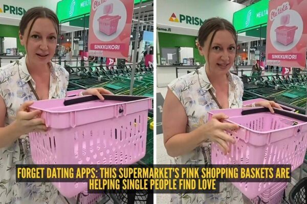Forget dating apps! This supermarket's pink shopping baskets are helping single people find love |