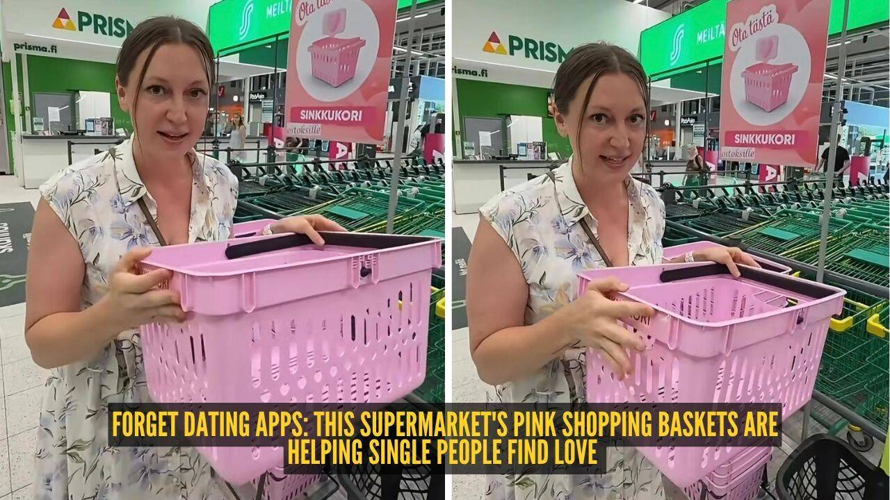 Forget dating apps! This supermarket's pink shopping baskets are helping single people find love |