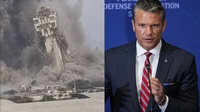 Pete Hegseth: US war secy Pete Hegseth shares photo of Chabahar port tower collapsing amid strikes in Iran