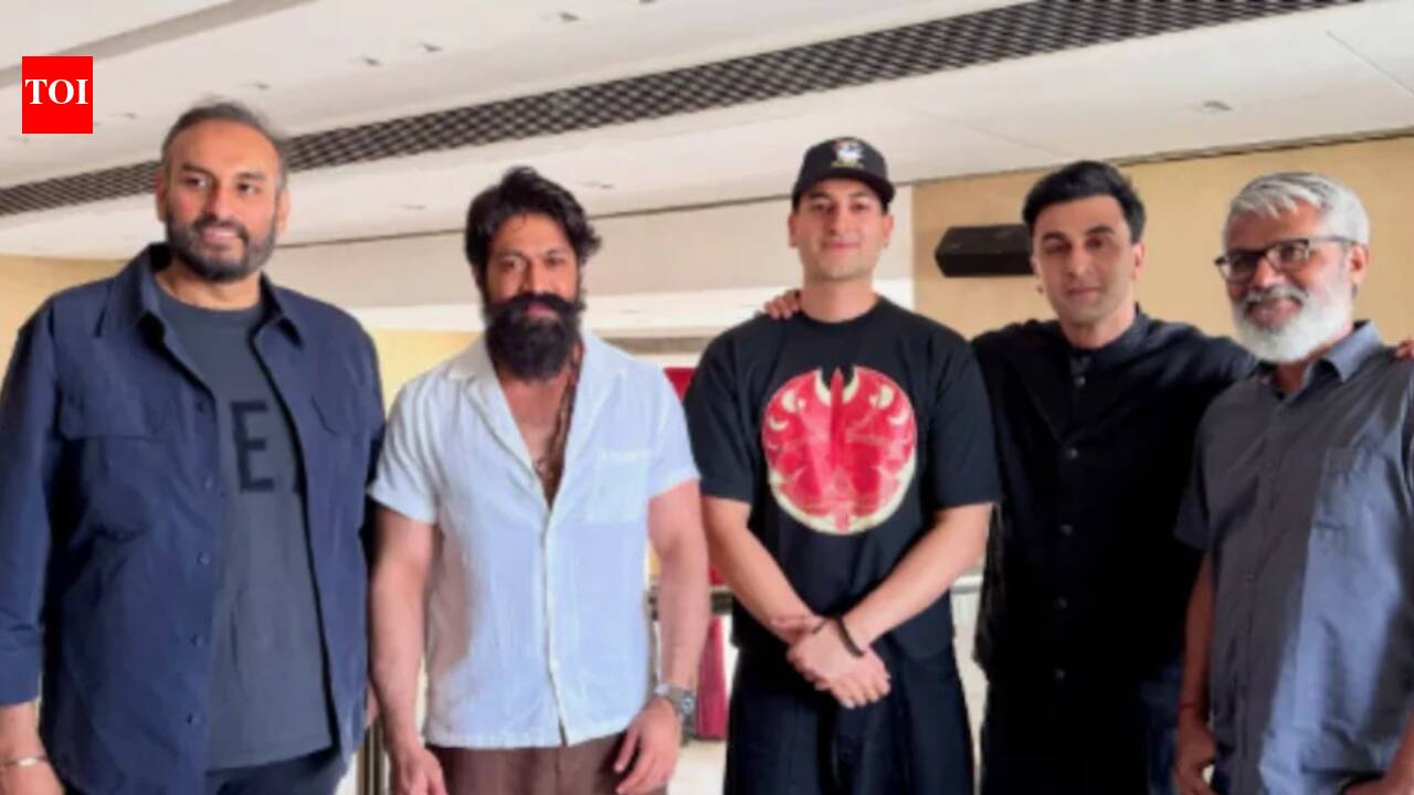 Ranbir Kapoor, Yash pose with Rishab Rikhiram Sharma ahead of 'Ramayana' event; trailer to release on July 24 |