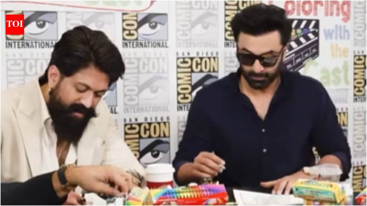 Ranbir Kapoor and Yash turn into "Pookie Girl Dads", the duo colour Ram-Ravana sketches at Comic-Con - Watch |