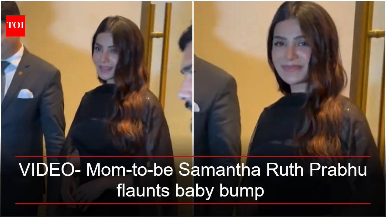 VIDEO: Mom-to-be Samantha Ruth Prabhu flaunts baby bump in black outfit, fans praise her glow | Telugu Movie News
