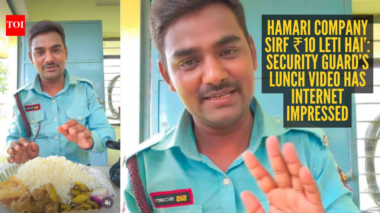'Bahar yehi khaana ₹50 to ₹100 ka milta hai. Yahan sirf ₹10': Security guard shows his hearty company lunch, internet says ‘Mujhe bhi job dila do’