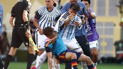 Lionel Messi does not intervene as teammates spark ugly brawl after final defeat: ‘We’ve seen this with them before'