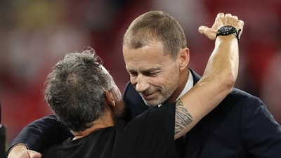 UEFA president Aleksander Ceferin doesn’t attend the Argentina-Spain final in protest at the Balogun red-card drama